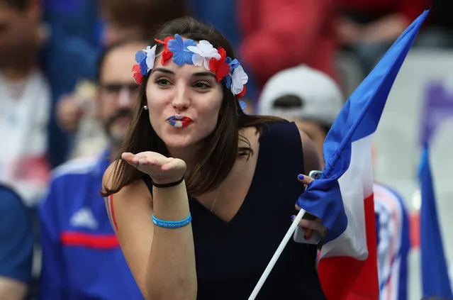Football Soccer, France vs Romania, EURO 2016, Group A, Stade de France, Saint-Denis near Paris, France on June 10, 2016. France fan before the match. (Photo by Lee Smith/Reuters/Livepic)