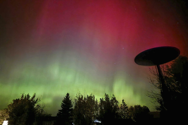 The northern lights are seen from East Helena, Mont., Monday, October 7, 2024. (Photo by Amy Hanson/AP Photo)