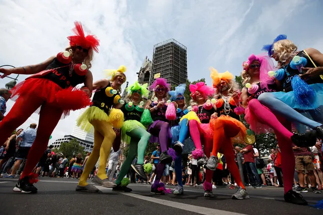 Revellers take part in the annual Gay Pride parade, also called Christopher Street Day parade (CSD), in Berlin, Germany July 22, 2017. (Photo by Fabrizio Bensch/Reuters)