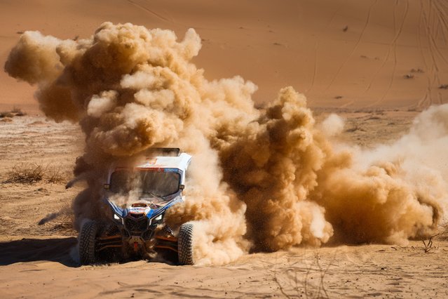 Segura Vidiella Jordi (spa), Burgue Sergi (spa), JSV Racing Team, Can-Am Maverick X3, FIA Challenger, action during the Private Test of the Dakar 2024 from January 2 to 3, 2024 in Al-Ula, Saudi Arabia. (Photo by Antonin Vincent/DPPI/Rex Features/Shutterstock)
