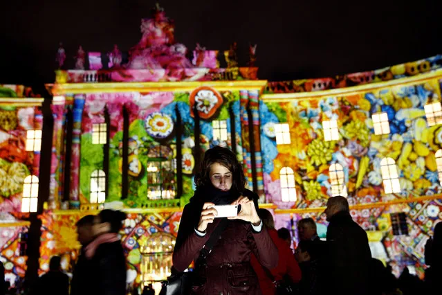 The Bebel Square is illuminated during the Festival of Lights show in Berlin, Germany October 7, 2016. (Photo by Axel Schmidt/Reuters)