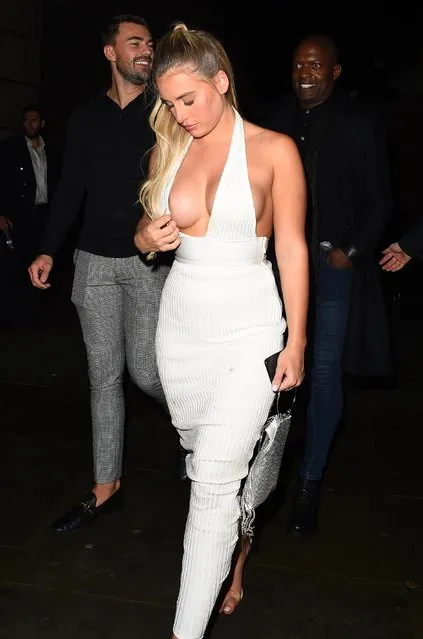 UK Love Island beauty Ellie Brown seen arriving at Mahiki Kensington on November 16, 2018 in London, England. (Photo by Splash News and Pictures)