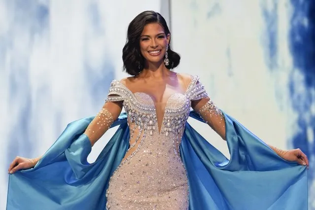 Miss Nicaragua Sheynnis Palacios participates in the evening gown category during the 72nd Miss Universe Beauty Pageant in San Salvador, El Salvador, Saturday, November 18, 2023. (Photo by Moises Castillo/AP Photo)