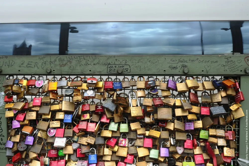 Thousands of Love Locks Hang at Cologne Bridge
