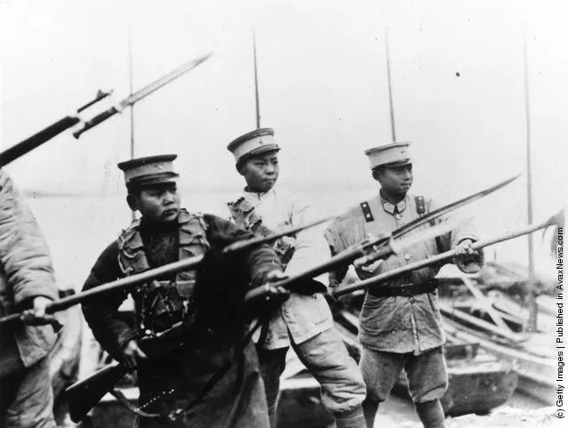 1922: Chinese boy soldiers in Marshal Sun's army helping in his fight against the 'red menace' from Canton
