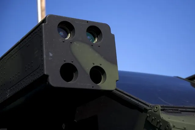 The US Army Avenger Air Defense System (AN/TWQ-1) used to fire Stinger missiles is displayed with two test missiles during “Black Dart”, a live-fly, live fire demonstration of 55 unmanned aerial vehicles, or drones, at Naval Base Ventura County Sea Range, Point Mugu, near Oxnard, California July 31, 2015. (Photo by Patrick T. Fallon/Reuters)