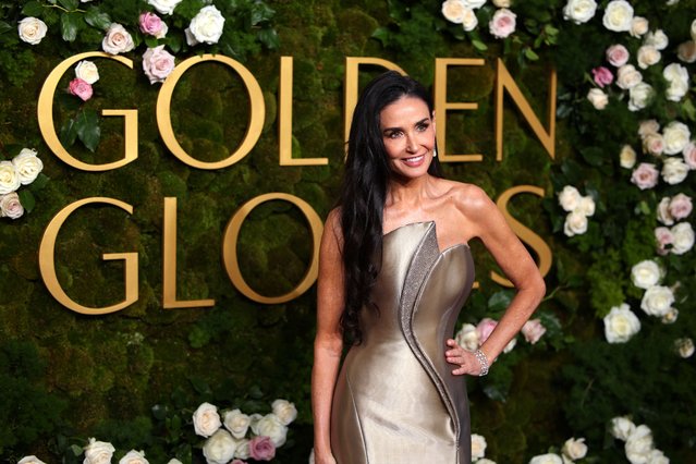 Demi Moore attends the 82nd Golden Globe Awards in Beverly Hills, California, U.S., January 5, 2025. (Photo by Daniel Cole/Reuters)