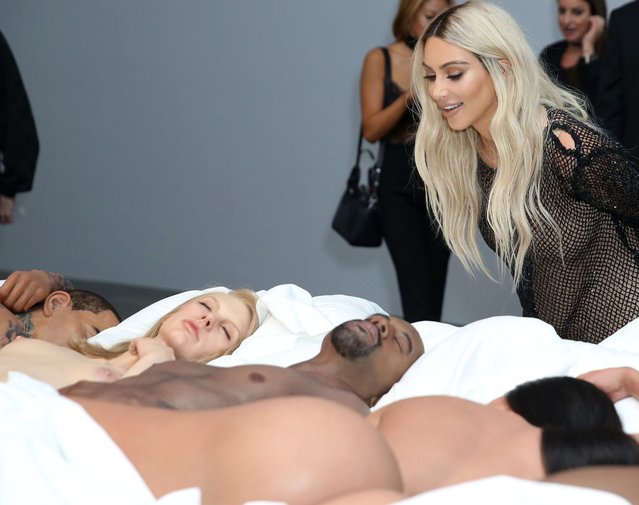 Kim Kardashian attends Famous by Kanye West a private exhibition event at Blum And Poe, Los Angelesat Blum & Poe on August 26, 2016 in Los Angeles, California. (Photo by Rachel Murray/Getty Images for Kanye West)