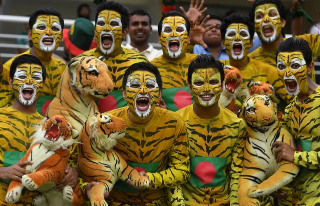 Bangladesh fans during the 2nd One Day International match between Bangladesh and England at Sher-e-Bangla National Cricket Stadium on October 9, 2016 in Dhaka, Bangladesh. (Photo by Gareth Copley/Getty Images)
