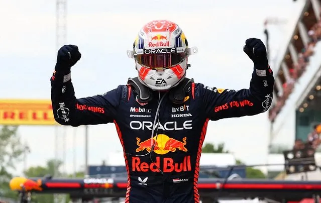 Race winner Max Verstappen of the Netherlands and Oracle Red Bull Racing celebrates in parc ferme during the F1 Grand Prix of Canada at Circuit Gilles Villeneuve on June 18, 2023 in Montreal, Quebec. (Photo by Evan Buhler/Reuters)
