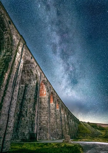 Standalone picture dated January 19th, 2023 shows a clear but freezing night by the Ribblehead Viaduct in North Yorkshire. (Photo by Gregg Wolstenholme/Bav Media)