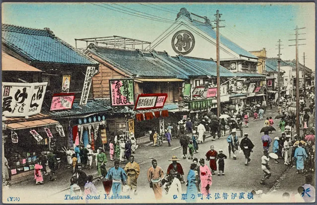 Theatre Street, Yokohama, Japan. (Photo by New York Public Library/Caters News)