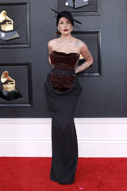 American singer Halsey attends the 64th Annual GRAMMY Awards at MGM Grand Garden Arena on April 03, 2022 in Las Vegas, Nevada. (Photo by Frazer Harrison/Getty Images for The Recording Academy)