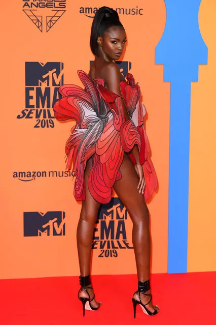 Leomie Anderson attending the MTV Europe Music Awards 2019, held at the FIBES Conference & Exhibition Centre of Seville, Spain on November 03, 2019. (Photo by David Fisher/Rex Features/Shutterstock)