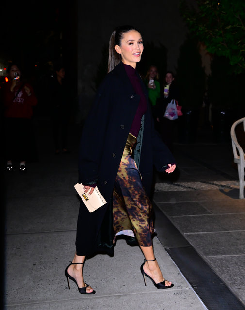 Canadian actress Nina Dobrev is seen walking in soho on October 15, 2025 in New York City. (Photo by Raymond Hall/GC Images)