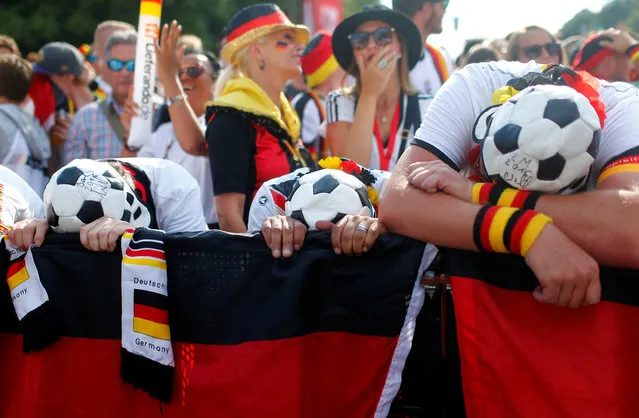 Germany fans at Brandenburg Gate in Berlin, Germany after the match between Germany and Mexico on June 17, 2018 during the Russia 2018 football World Cup tournament. (Photo by annibal Hanschke/Reuters)