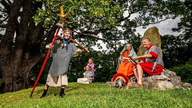 Picture shows staff and children from the Roman Museum in Malton, North Yorkshire are dressed and ready to take part in the Malton Roman Festival on Sunday the 24th July 2022. (Photo by Charlotte Graham/The Times)
