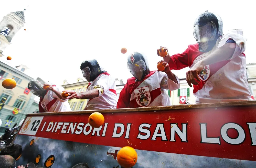Carnival Battle with Oranges in Italy