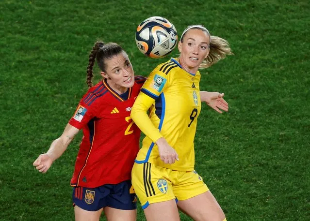 Spain's Ona Batlle in action with Sweden's Kosovare Asllani during the FIFA Women's World Cup Australia &amp; New Zealand 2023 Semi Final match between Spain and Sweden at Eden Park on August 15, 2023 in Auckland, New Zealand. (Photo by Amanda Perobelli/Reuters)