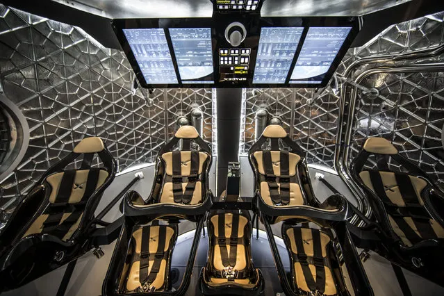 The interior of the Crew Dragon spacecraft, May 28, 2014. (Photo by SpaceX Photos)