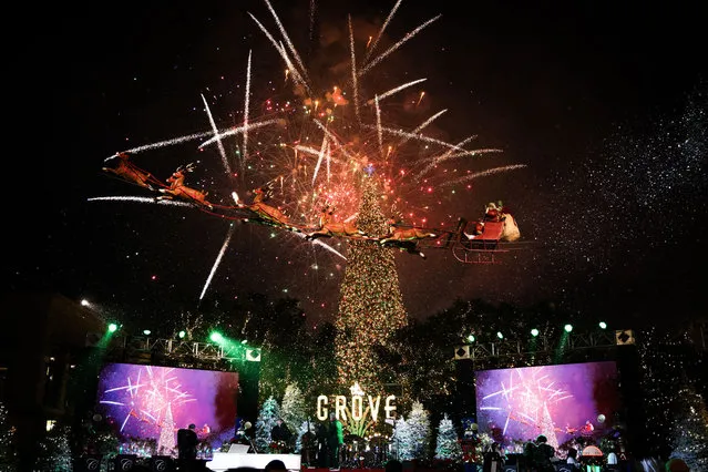 Fireworks show at the 22nd annual “Christmas at The Grove” Tree Lighting Celebration on November 13, 2023 in Los Angeles, California. (Photo by Rodin Eckenroth/Getty Images for Caruso)