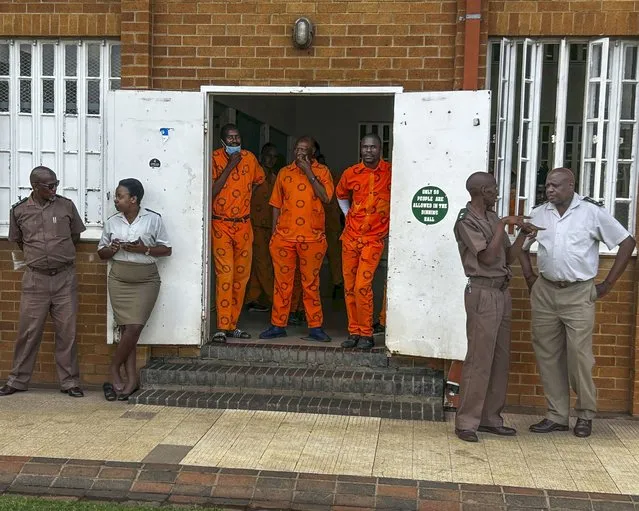 Inmates at the all-male Zonderwater Correctional Centre on the outskirts of Pretoria, South Africa, wait Thursday February 1, 2024, to register as voters or update their details on electoral rolls. The Electoral Commission of South Africa says it hopes to significantly increase the number of prisoners who take part in this year's national election. (Photo by Sebabatso Mosamo/AP Photo)