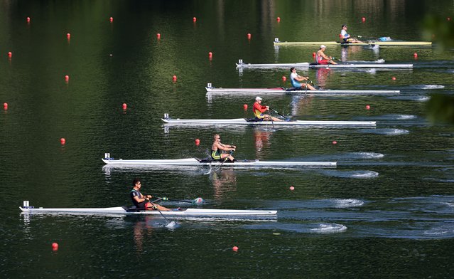 Men’s single sculls, during the last qualifying regattas for the Paris Olympics and Paralympics 2024, before the World Rowing Cup in Lucerne, Switzerland on May 20, 2024. (Photo by Pierre Albouy/Reuters)