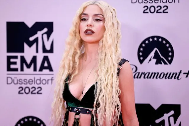 American singer-songwriter Ava Max poses on the red carpet for the 2022 MTV Europe Music Awards (EMAs) at the PSD Bank Dome in Duesseldorf, Germany on November 13, 2022. (Photo by Thilo Schmuelgen/Reuters)