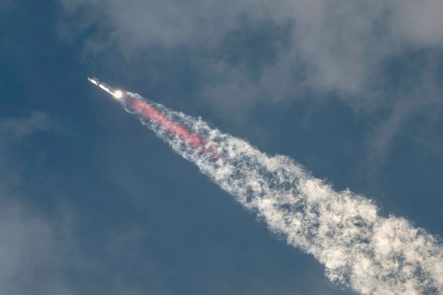 SpaceX's next-generation Starship spacecraft, atop its powerful Super Heavy rocket, lifts off on its third launch from the company's Boca Chica launchpad on an uncrewed test flight, near Brownsville, Texas, U.S. March 14, 2024. (Photo by Cheney Orr/Reuters)