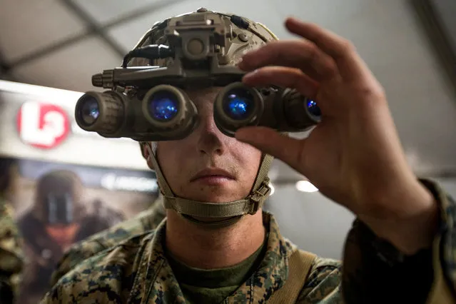 U.S. Marine Corps Lance Cpl. Skyler Stevens uses new night optics technology at Marine Corps Base Camp Pendleton, USA on March 26, 2018. (Photo by Lance Cpl. Rhita Daniel/Reuters/U.S. Marine Corps)