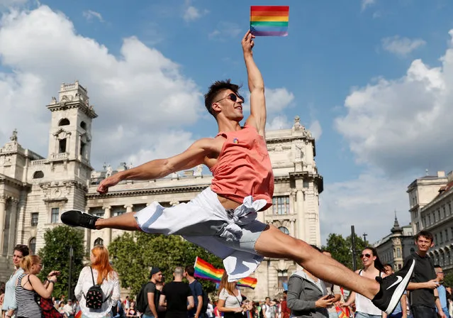 Participants take part in the annual Pride festival in Budapest, Hungary, July 7, 2018. (Photo by Bernadett Szabo/Reuters)