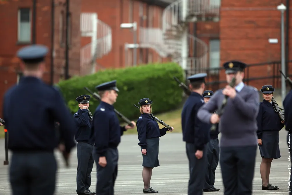 RAF Route Liners Practice Ahead Of The Royal Wedding