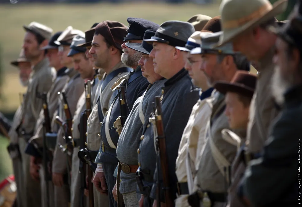 Members Of The American Civil War Society Participate In A Re Enactment