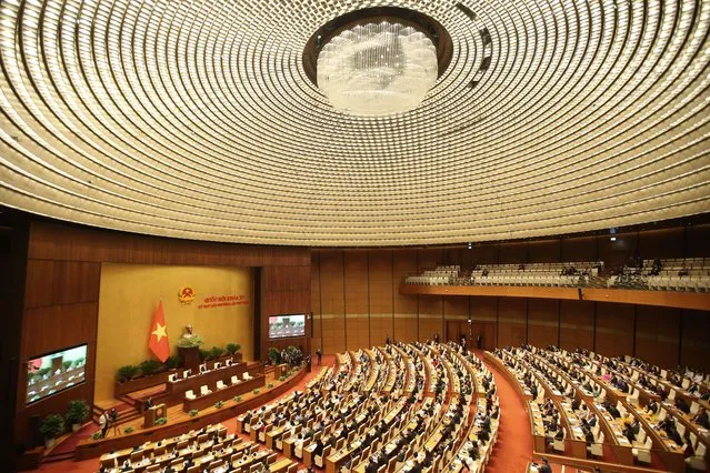 Delegates attend the opening ceremony of the 5th extraordinary session of the 15th National Assembly, in Hanoi, Vietnam, 15 January 2024. (Photo by Luong Thai Linh/EPA)