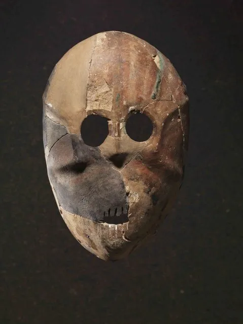 Researchers think these masks could have been worn comfortably on the face during ancient rituals. This mask comes from the site of Horvat Duma in the Judean Hills. (Photo by Elie Posner/Israel Museum)