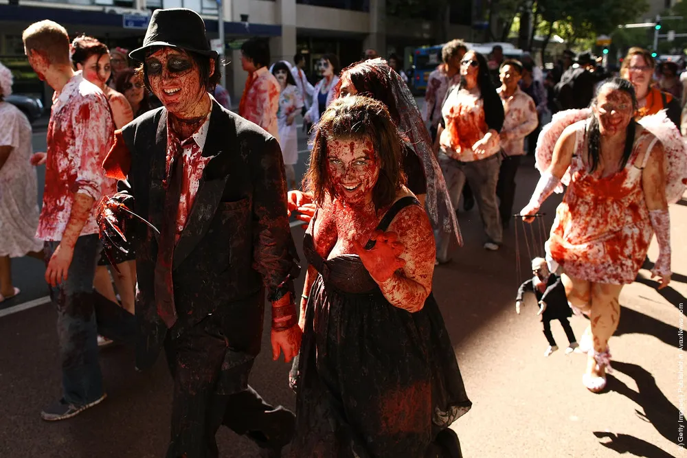 Zombies Walk Sydney City Streets