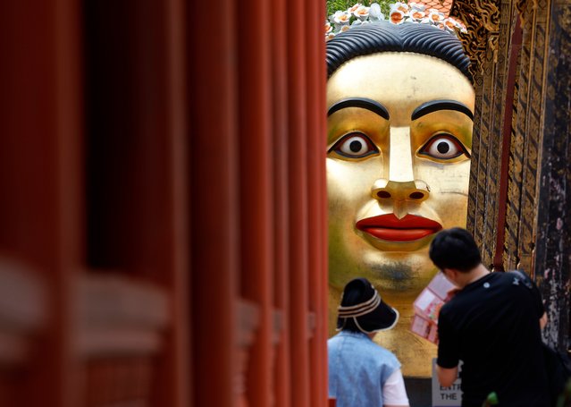 The artwork “The Head/Devi” by Indian artist Ravinder Reddy on display at the National Museum, as part of the Bangkok Art Biennale 2024 in Bangkok, Thailand, 24 October 2024. The Bangkok Art Biennale 2024 showcases more than 200 artworks created by 76 international and local artists from 39 countries. Held under the slogan “Nurture Gaia”, the event aims to emphasize the importance of nature at a time when global warming has just been raised to the level of Global boiling in 2023, on about nature and ecology, politics, and supernatural powers. The biennale will run from 24 October 2024 to 25 February 2025. (Photo by Narong Sangnak/EPA/EFE)