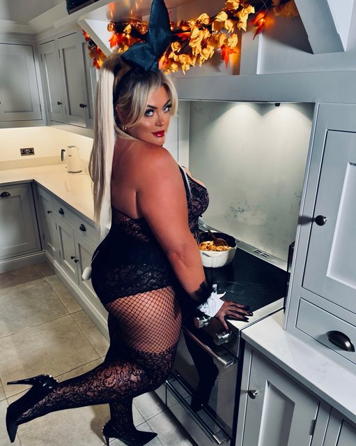 Gemma Collins in the last decade of October 2024 sent temperatures soaring with a sеxy look. The iconic reality star channelled her inner Playboy bunny as she posed in her kitchen, wearing a black lace leotard and corset with fishnet stockings, a bowtie, cuffs and high heels. (Photo by Instagram)