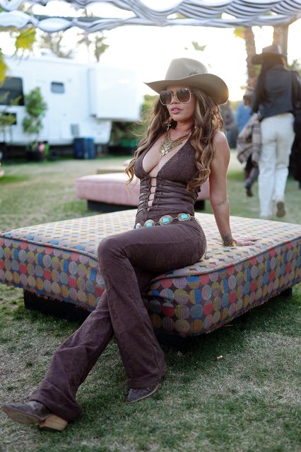 American TV personality Chanel West Coast poses backstage at Diplo's HonkyTonk during the 2025 Stagecoach Festival on April 26, 2025 in Indio, California. (Photo by Matt Winkelmeyer/Getty Images for Stagecoach)