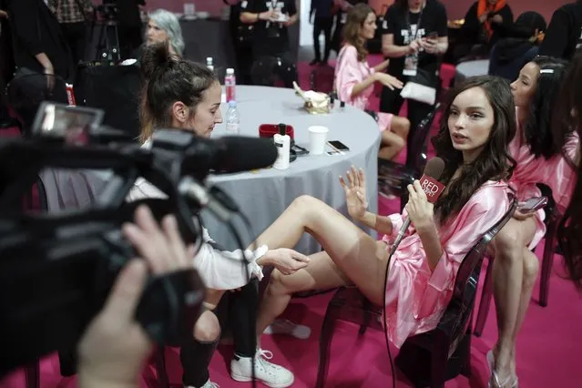 Model Luma Grothe is interviewed backstage before the Victoria's Secret fashion show in Paris, France, Wednesday, November 30, 2016. (Photo by Thibault Camus/AP Photo)
