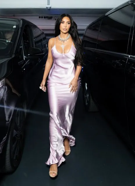 American media personality and socialite Kim Kardashian on her way to the Victoria Beckham fashion show wearing Victoria Beckham and Pasquale Bruni jewellery in Paris, France on September 29, 2023. (Photo by Best Image/Backgrid UK)