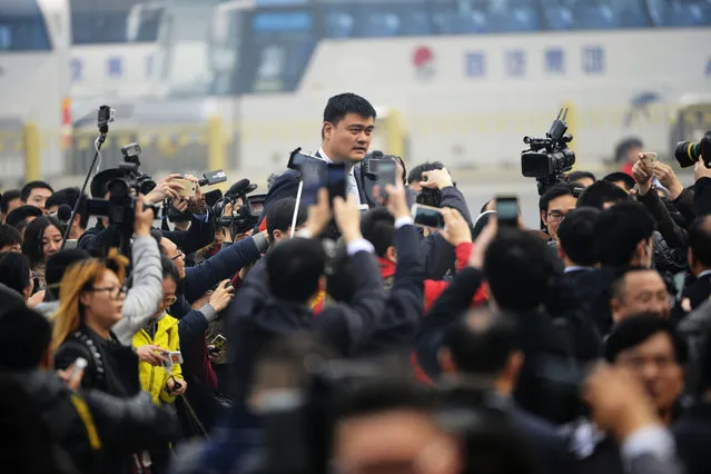 Former NBA star Yao Ming arrives for the opening ceremony of the Fourth Session of the 12th Chinese People's Political and Consultative Conference at the Great Hall of the People on March 3, 2016 in Beijing, China. Over 2,000 members of the 12th National Committee of the Chinese People's Political Consultative, a political advisory body, are attending the annual session, during which they will discuss the development of China. (Photo by ChinaFotoPress/ChinaFotoPress via Getty Images)