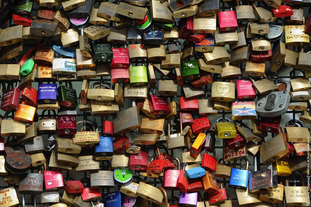 Thousands of Love Locks Hang at Cologne Bridge