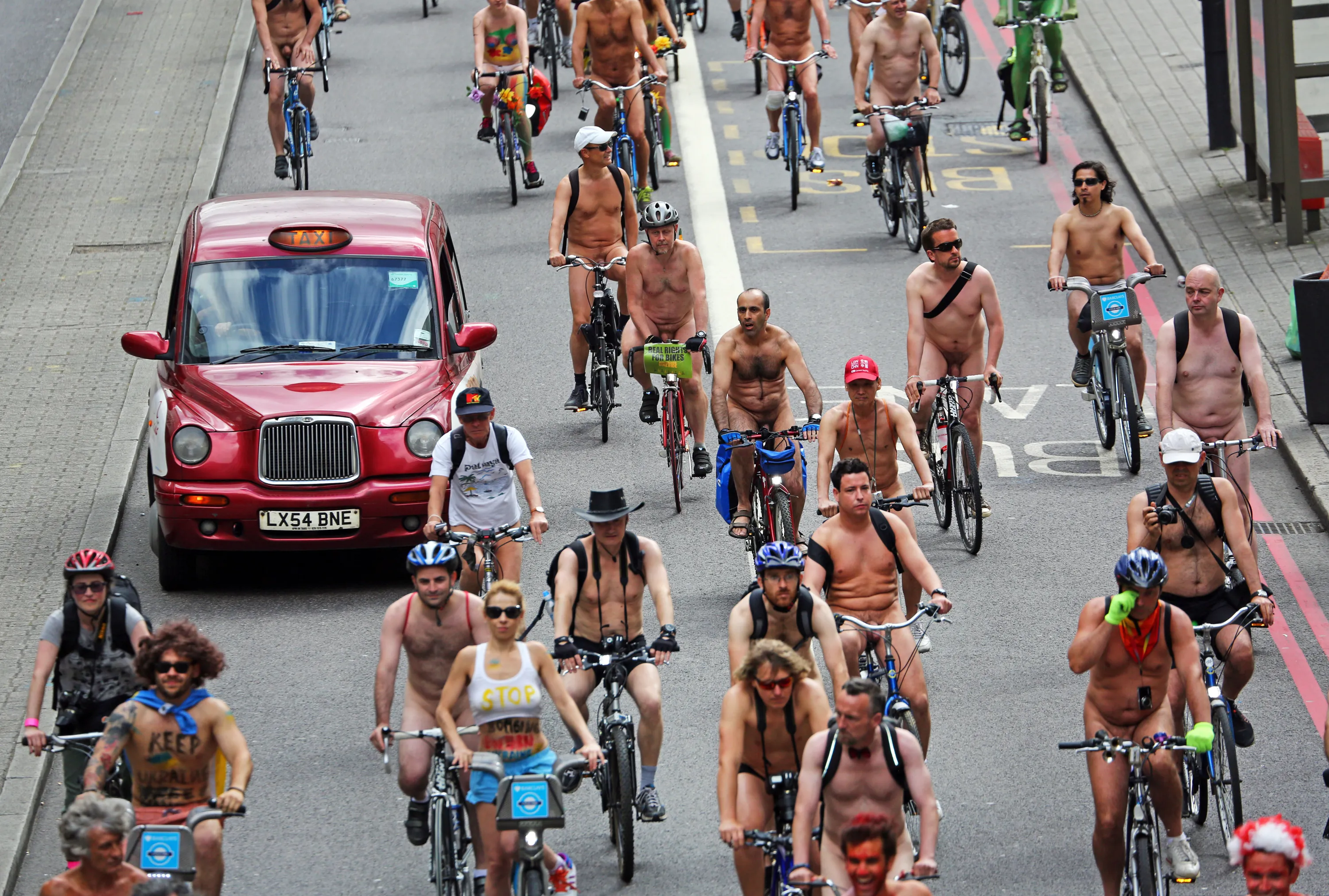 Cyclists Bare All For World Naked Bike Ride Through Clapham