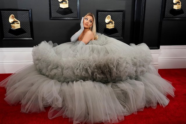 US singer-songwriter Ariana Grande arrives for the 62nd Annual Grammy Awards on January 26, 2020, in Los Angeles. (Photo by Mike Blake/Reuters)