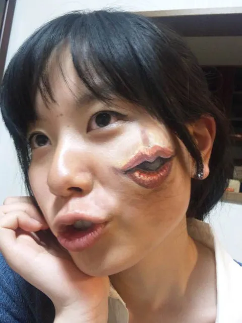 A frightening-realistic Body Art by Chooo-San