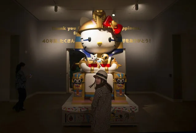 Vivian Wolfson, 10 views “Kittypatra” by Simone Legno For Tokidoki at the “Hello! Exploring the Supercute World of Hello Kitty” museum exhibit in honor of Hello Kitty's 40th anniversary, at the Japanese American National Museum in Los Angeles, California October 10, 2014. (Photo by Lucy Nicholson/Reuters)