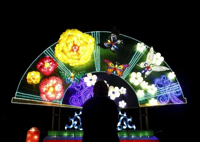 A visitor looks at a display at the Dandenong Festival of Lights in the suburb of Dandenong in Melbourne, Australia, September 23, 2015. (Photo by Darrin Zammit Lupi/Reuters)