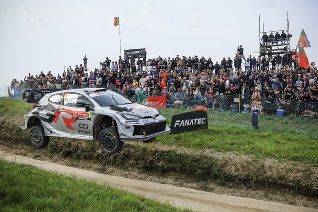 Takamoto Katsuta of Japan drives his Toyota GR Yaris Rally 1 during the WRC Rally de Portugal 2025 in Fafe, Portugal, 18 May 2025. (Photo by Jose Coelho/EPA)
