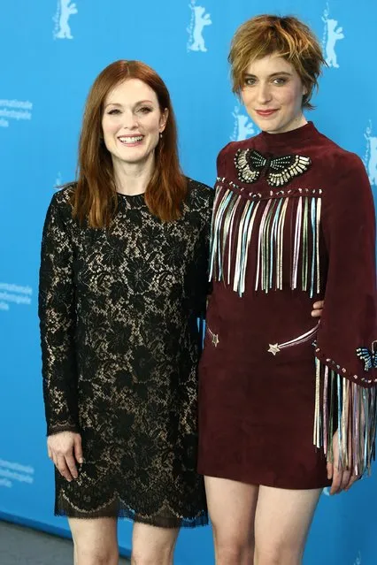 Actress Julianne Moore and actress Greta Gerwig attend the “Maggie's Plan” photo call during the 66th Berlinale International Film Festival Berlin at Grand Hyatt Hotel on February 15, 2016 in Berlin, Germany. (Photo by Andreas Rentz/Getty Images)